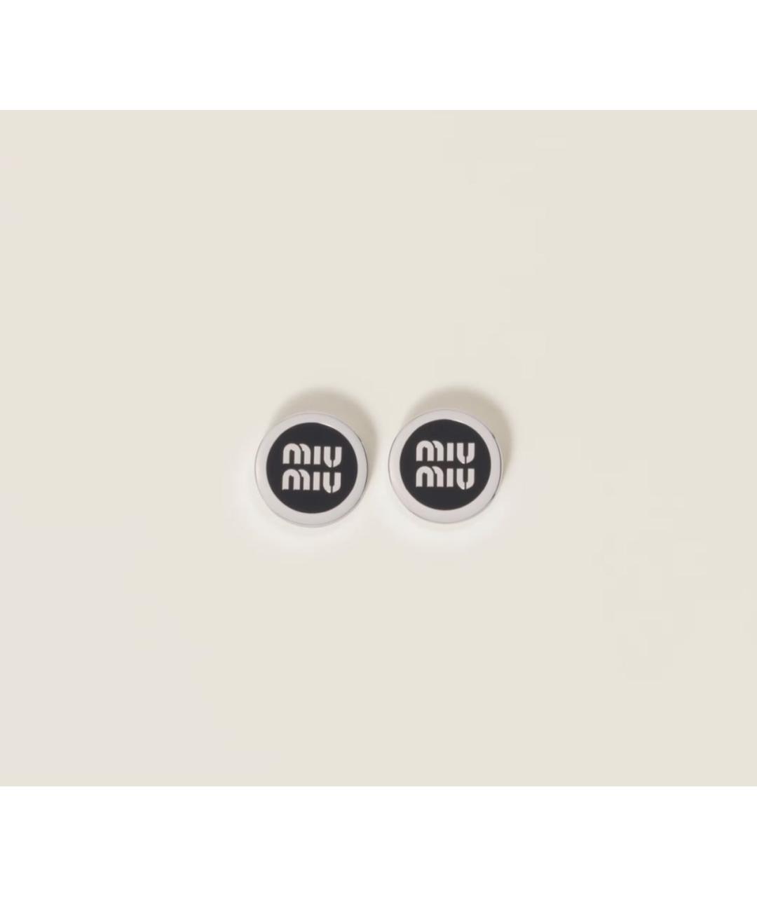 MIU MIU Черные металлические серьги, фото 2