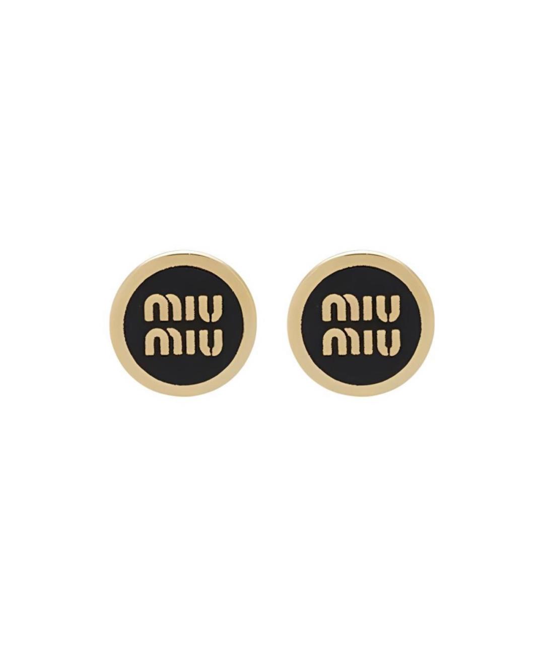 MIU MIU Черные металлические серьги, фото 1