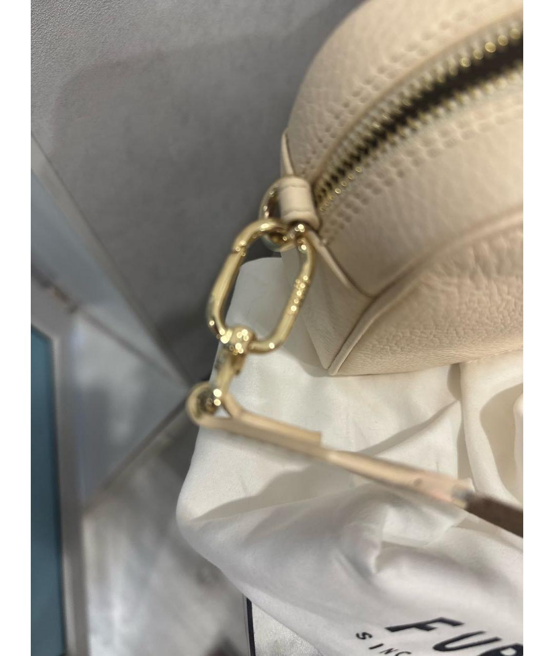 FURLA Бежевая кожаная сумка через плечо, фото 6