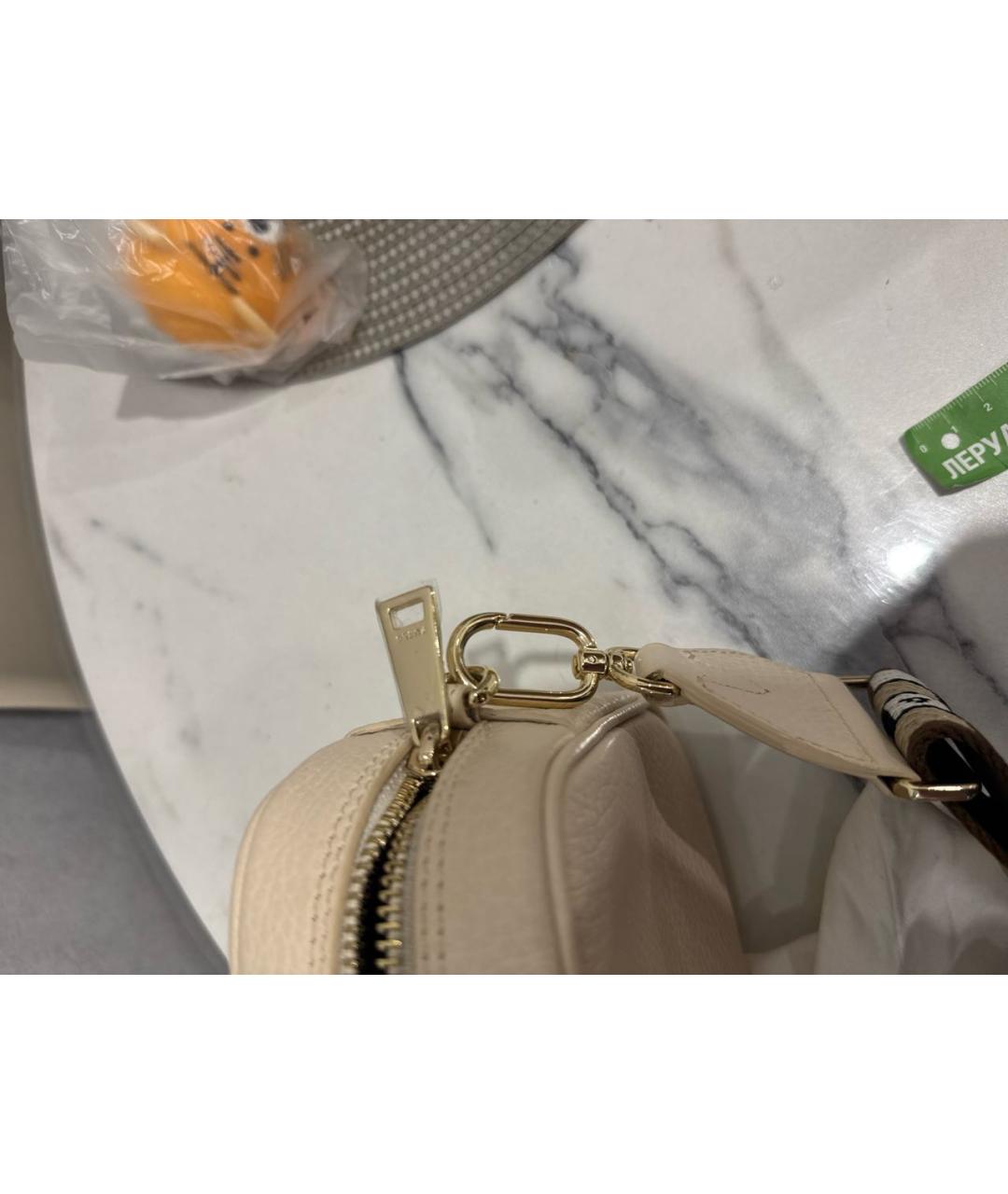 FURLA Бежевая кожаная сумка через плечо, фото 7