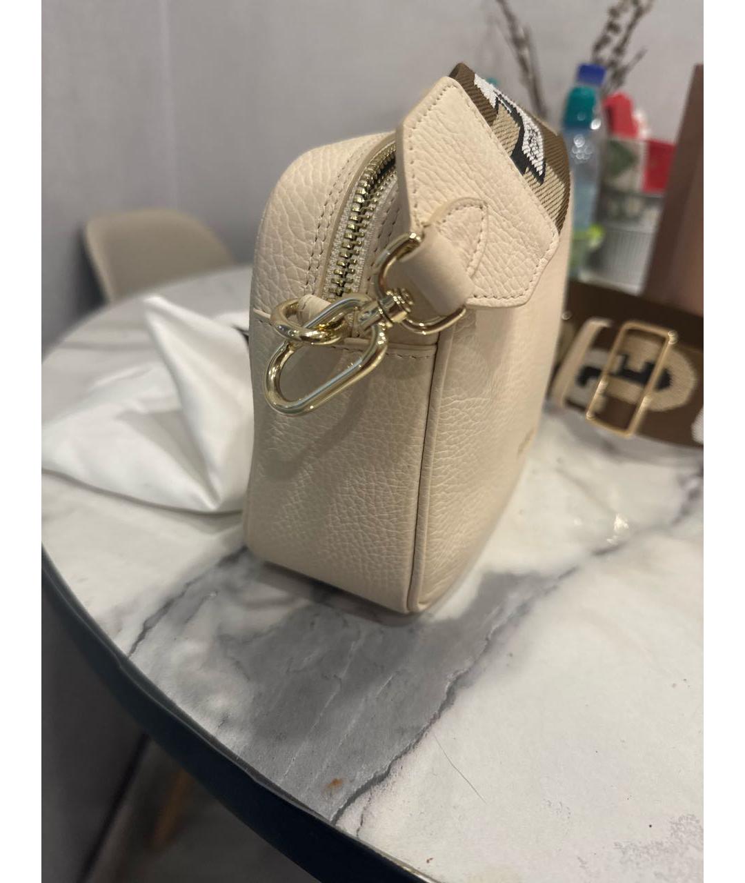 FURLA Бежевая кожаная сумка через плечо, фото 2