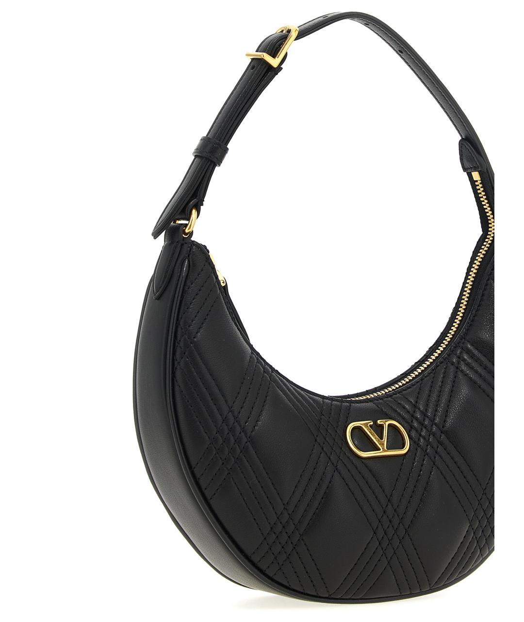 VALENTINO Черная кожаная сумка через плечо, фото 3