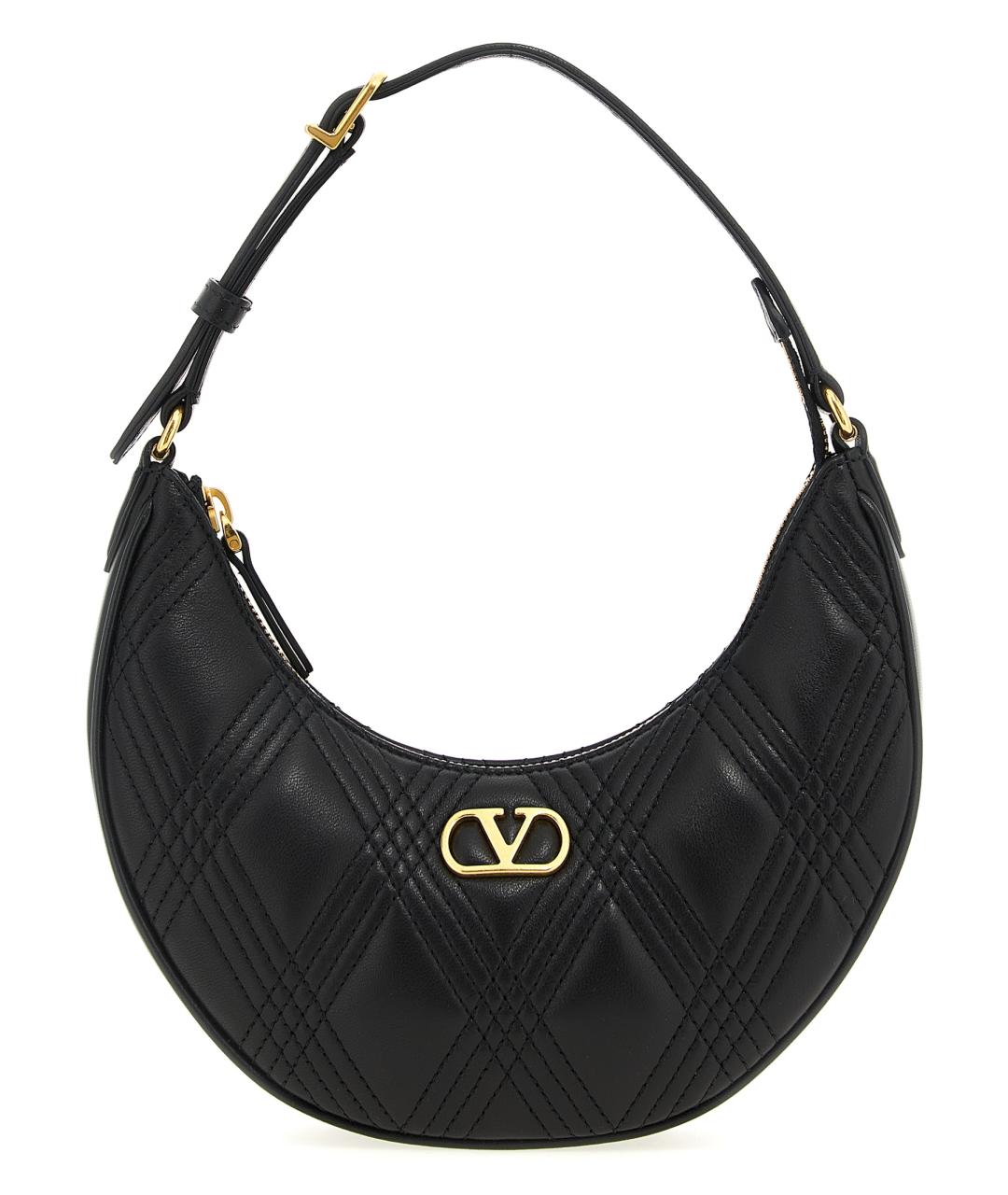 VALENTINO Черная кожаная сумка через плечо, фото 1