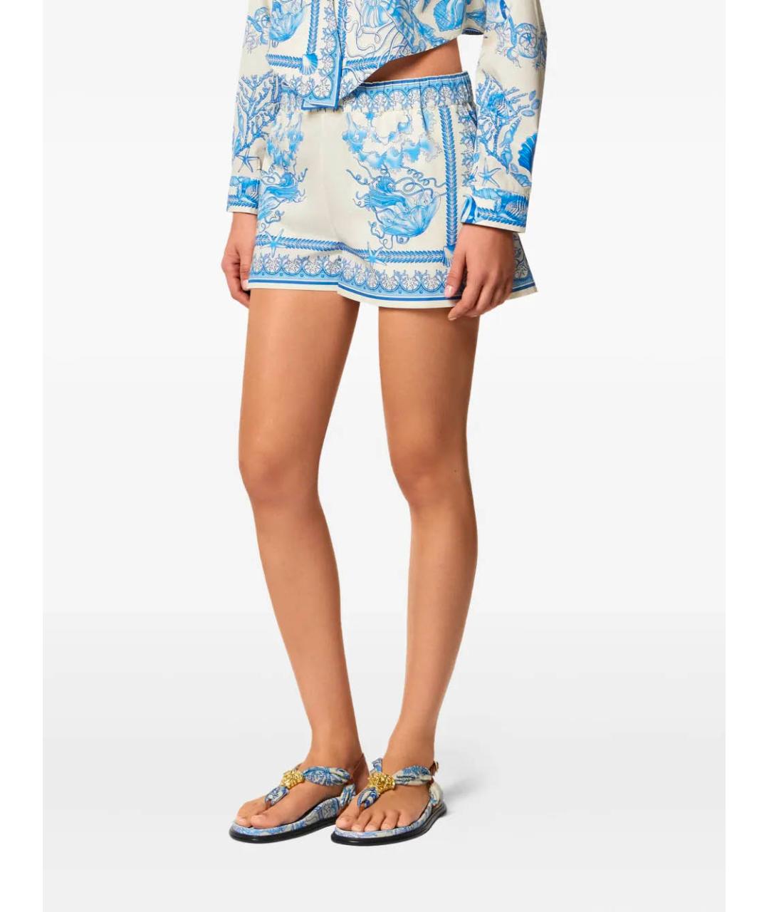 VERSACE Голубые хлопковые шорты, фото 3