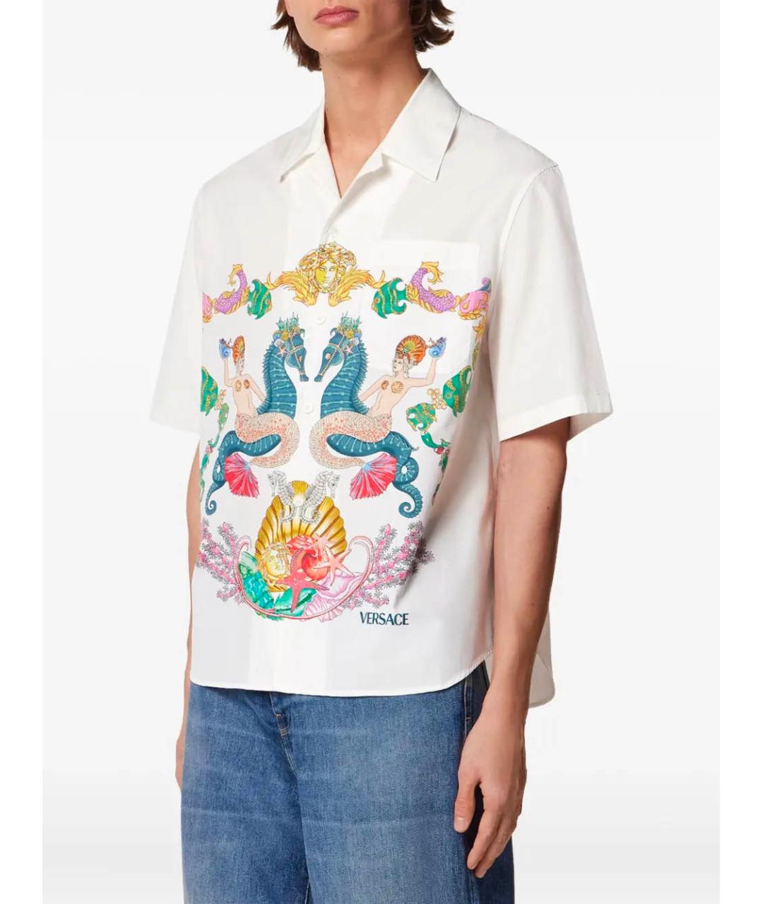 VERSACE Белая хлопковая кэжуал рубашка, фото 2