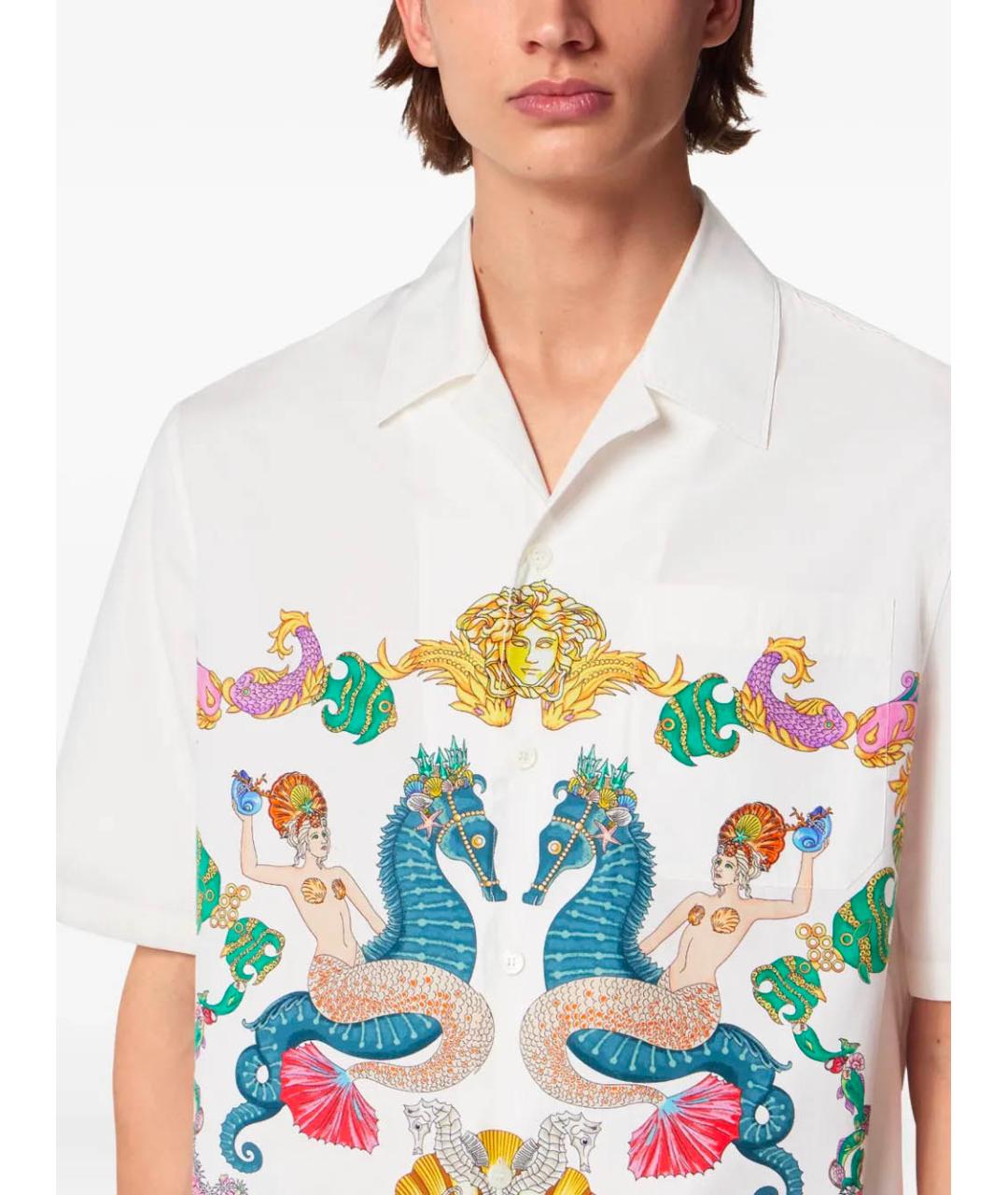 VERSACE Белая хлопковая кэжуал рубашка, фото 4
