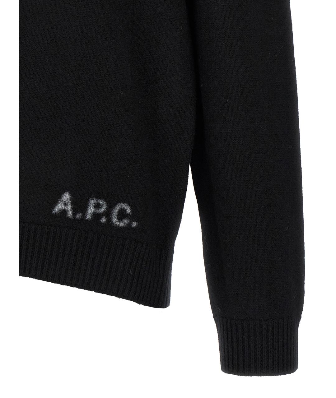 A.P.C. Черный шерстяной джемпер / свитер, фото 4