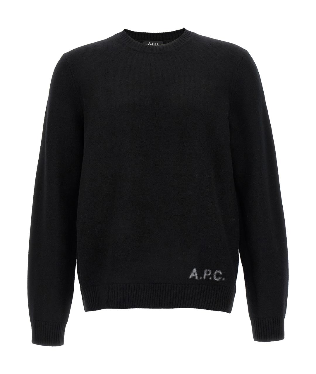 A.P.C. Черный шерстяной джемпер / свитер, фото 1