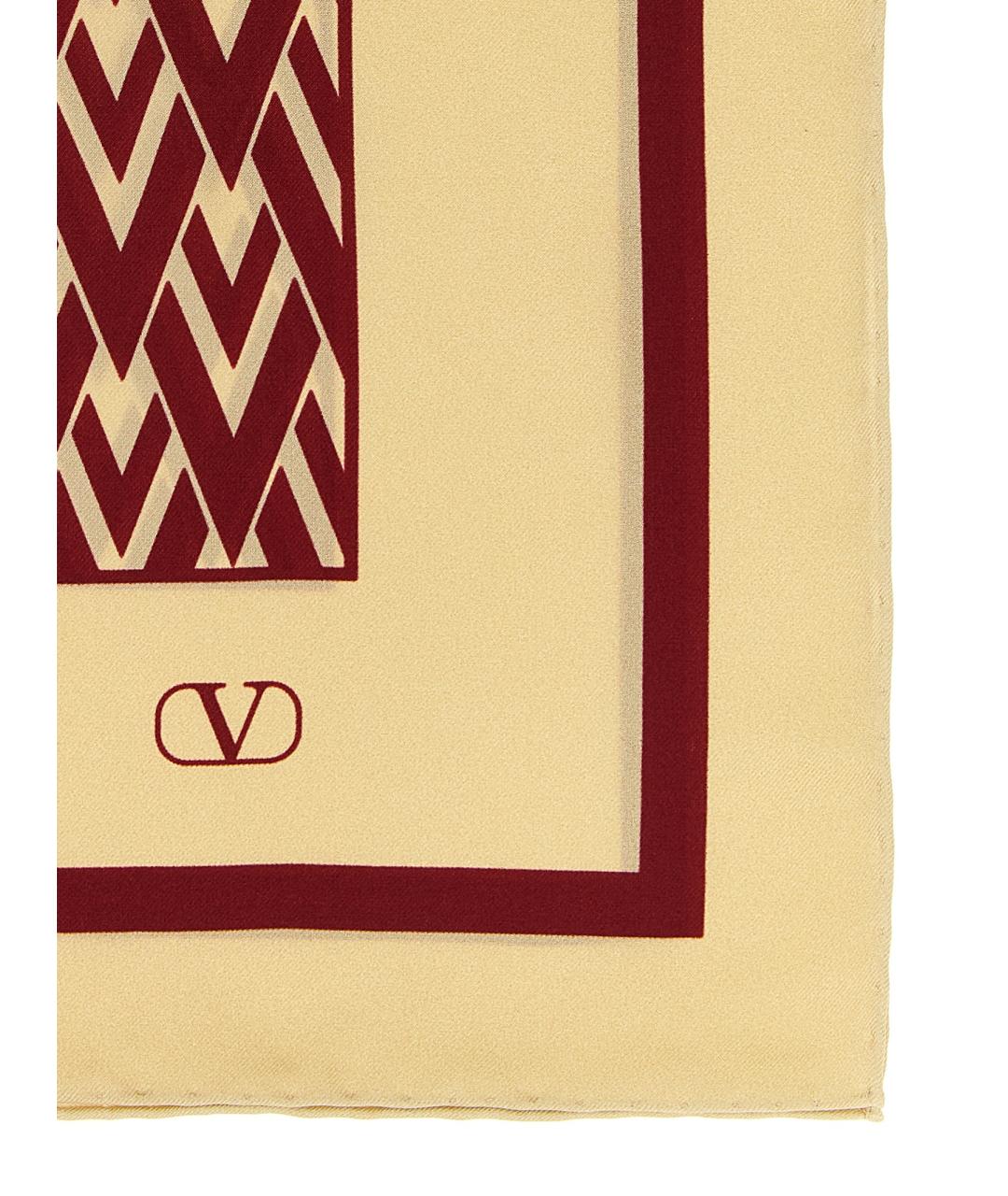 VALENTINO Бордовый шелковый шарф, фото 2