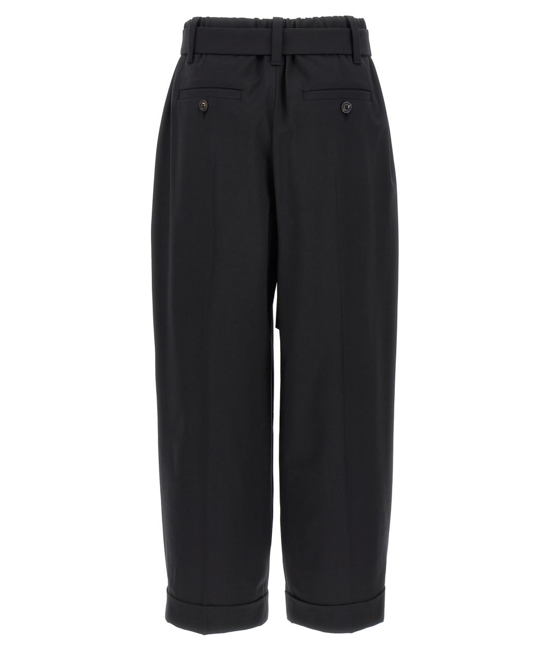 BRUNELLO CUCINELLI Черные шерстяные прямые брюки, фото 2