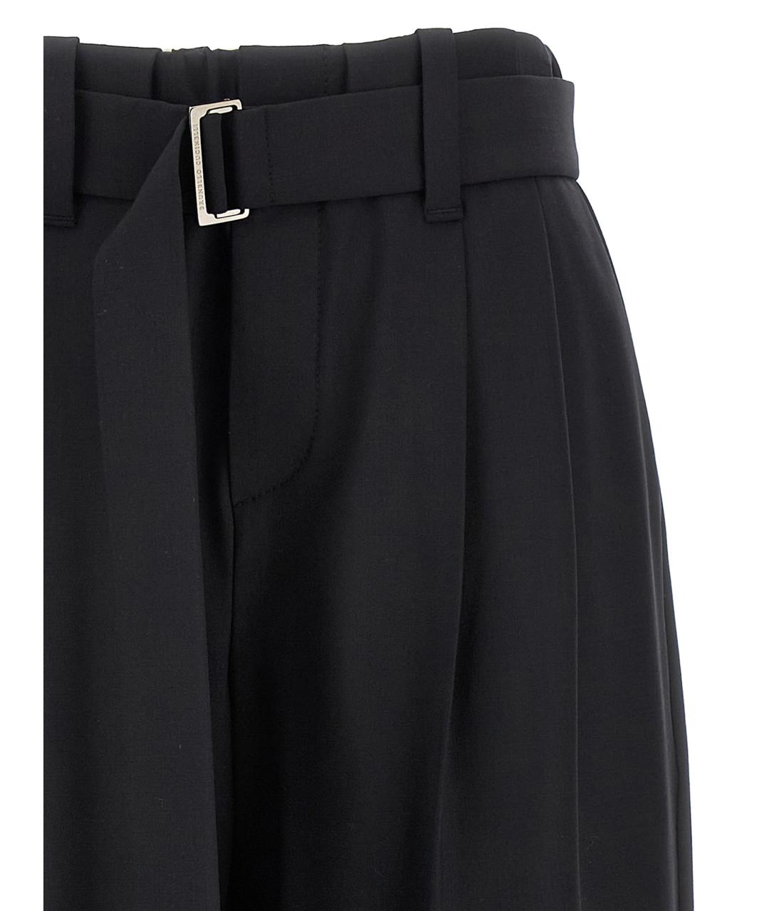 BRUNELLO CUCINELLI Черные шерстяные прямые брюки, фото 3