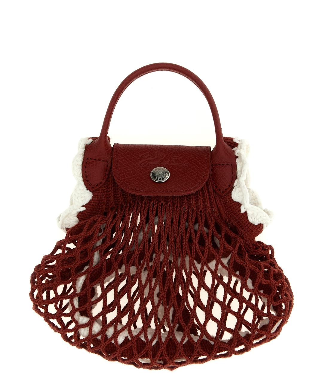 LONGCHAMP Бордовая хлопковая сумка тоут, фото 1