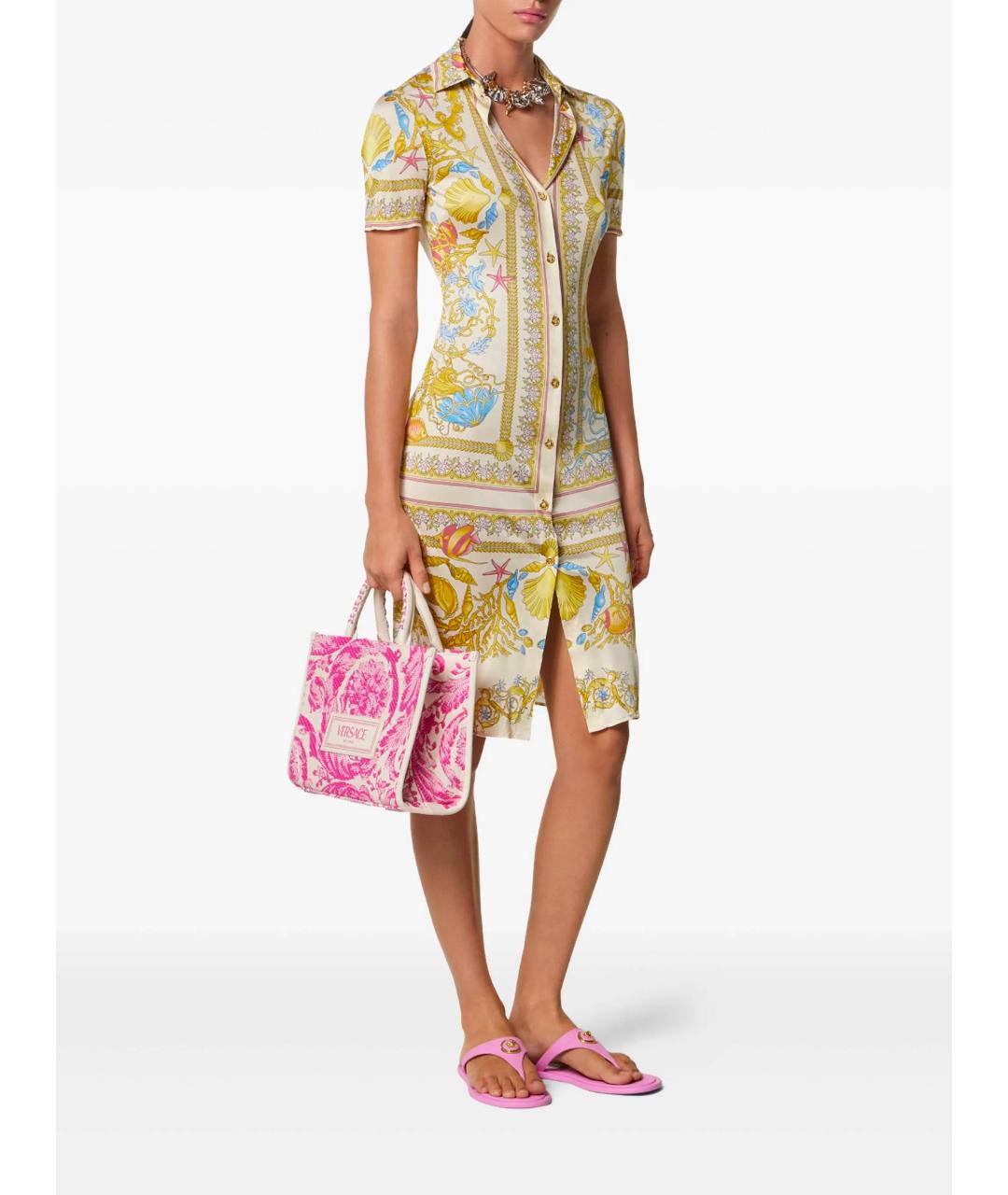 VERSACE Мульти вискозное повседневное платье, фото 2