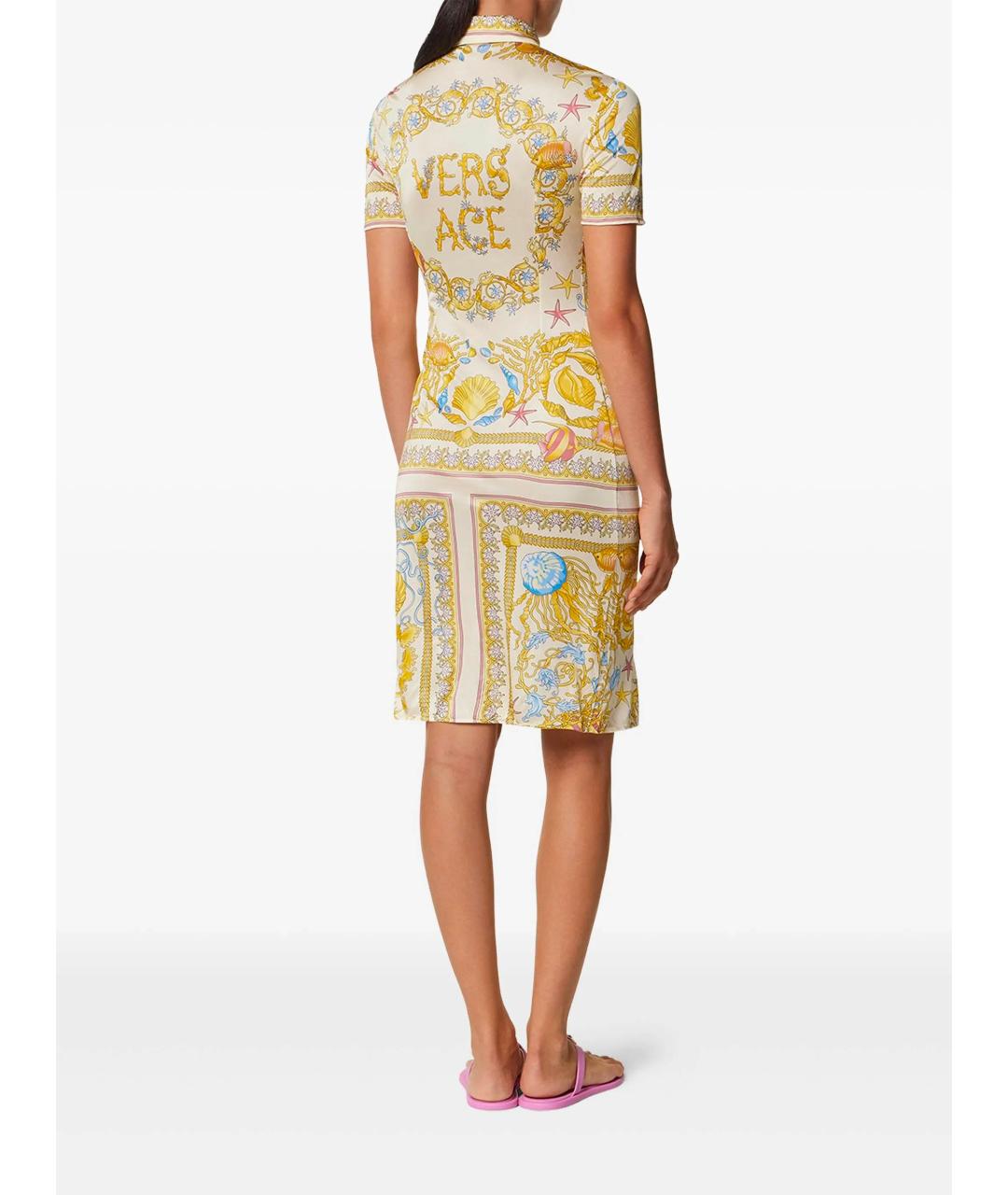 VERSACE Мульти вискозное повседневное платье, фото 4