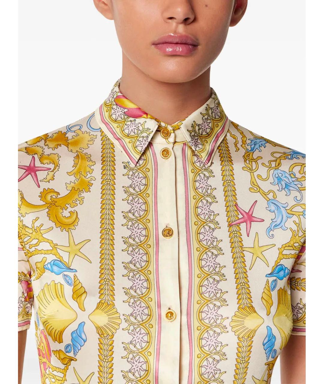 VERSACE Мульти вискозное повседневное платье, фото 5
