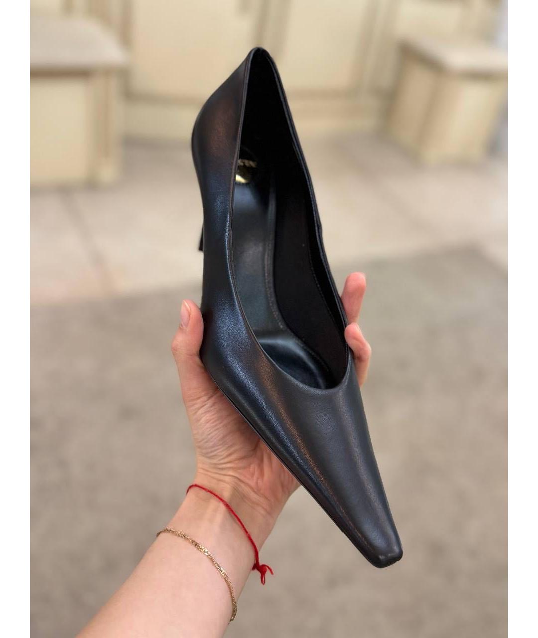 SAINT LAURENT Черные кожаные туфли, фото 4