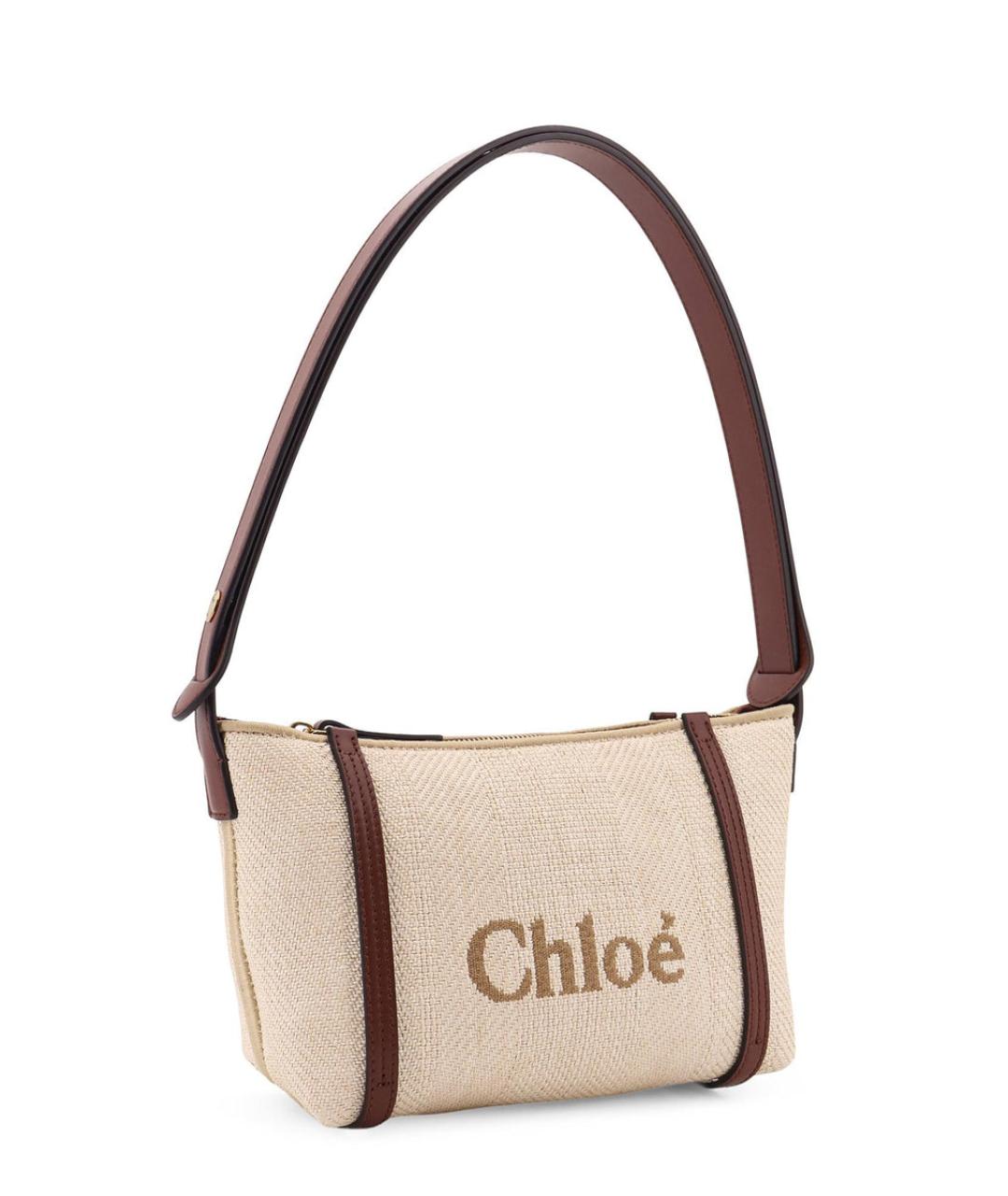 CHLOE Бежевая тканевая сумка через плечо, фото 2