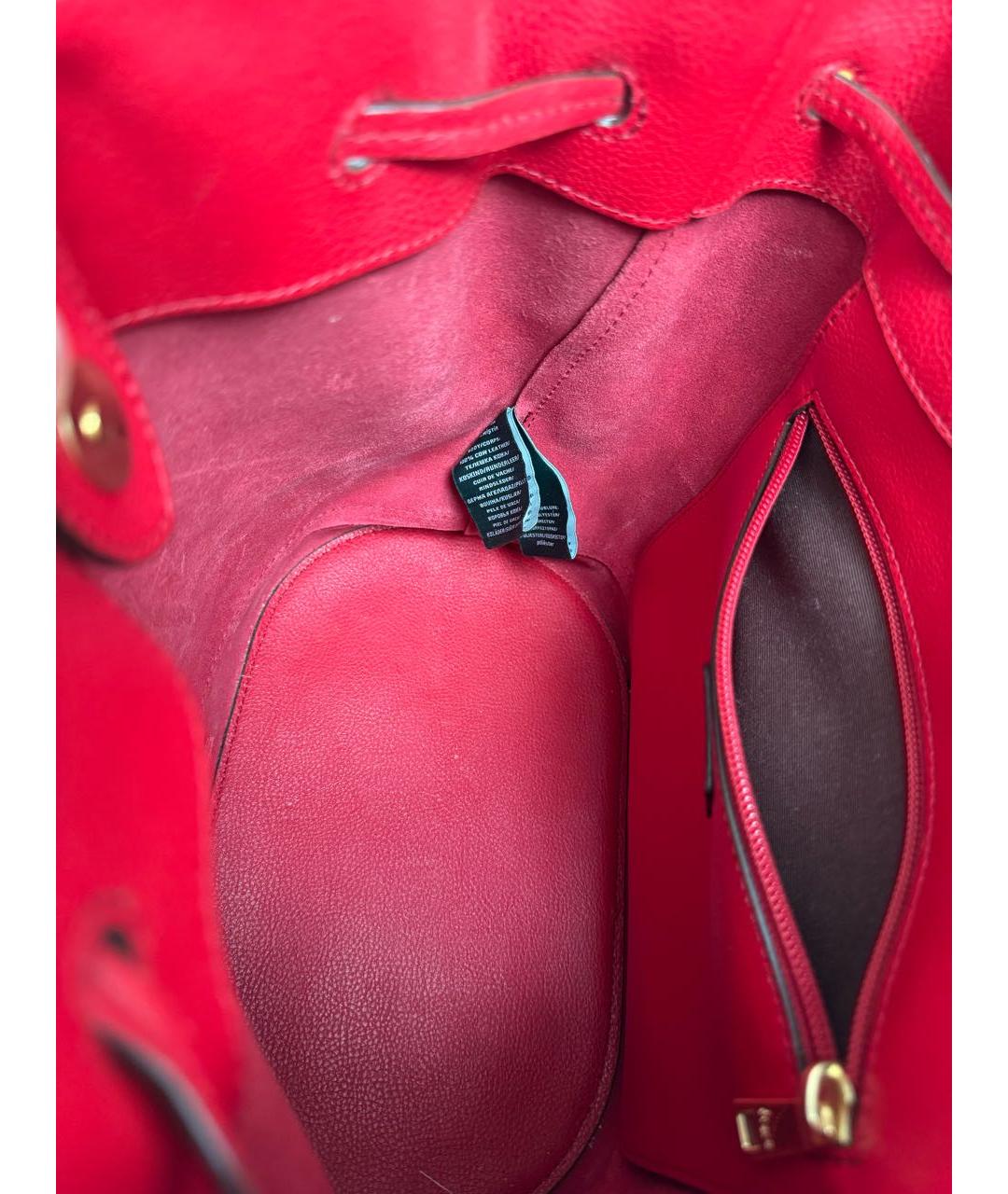 RALPH LAUREN Красная кожаная сумка через плечо, фото 5
