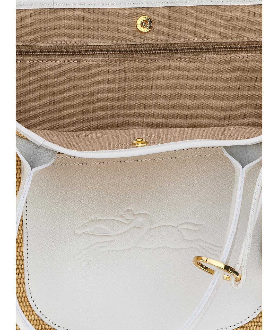 LONGCHAMP Бежевая хлопковая сумка тоут, фото 4
