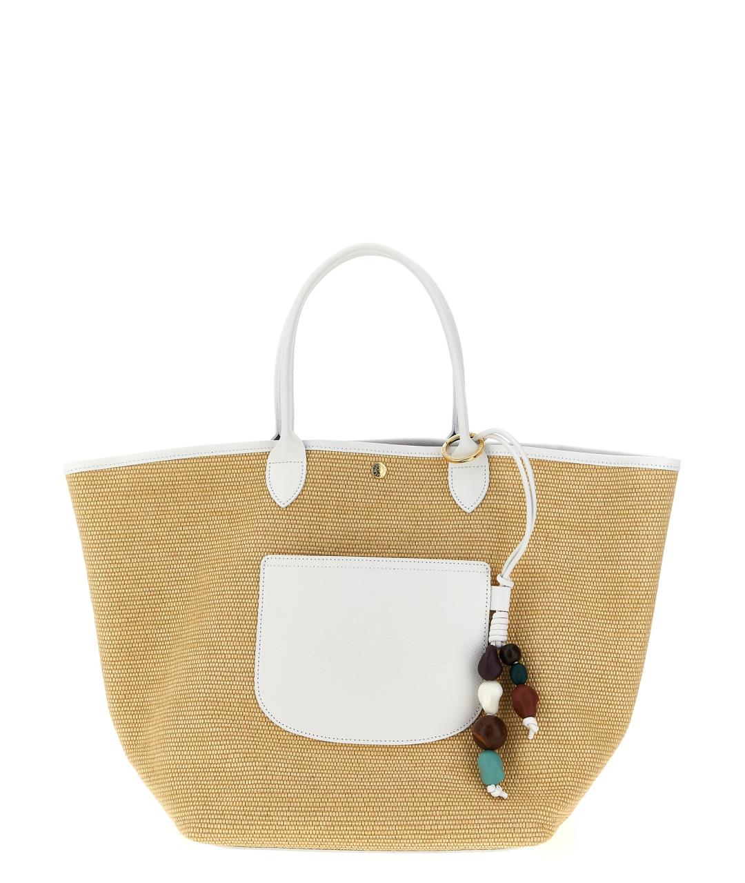 LONGCHAMP Бежевая хлопковая сумка тоут, фото 1