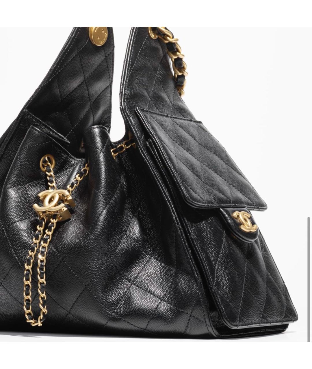 CHANEL Черная кожаная сумка через плечо, фото 4
