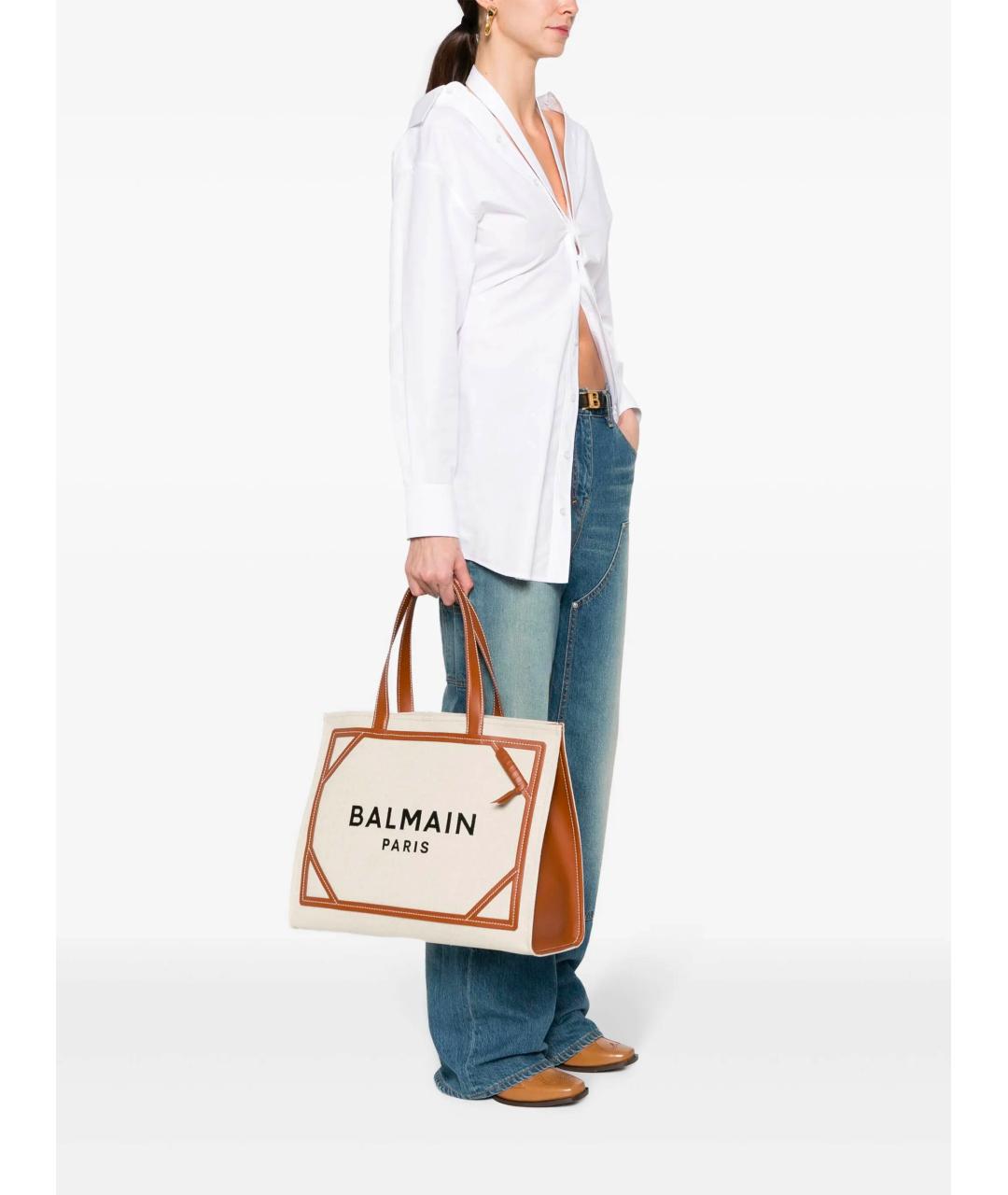 BALMAIN Бежевая сумка тоут, фото 2