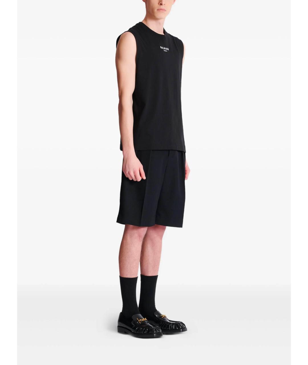 BALMAIN Черная хлопковая майка, фото 3