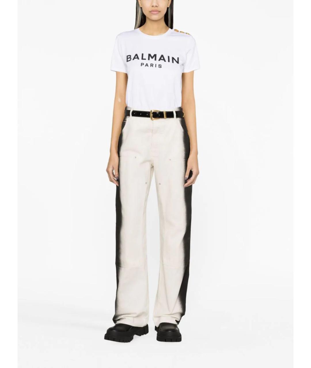 BALMAIN Белая хлопковая футболка, фото 2