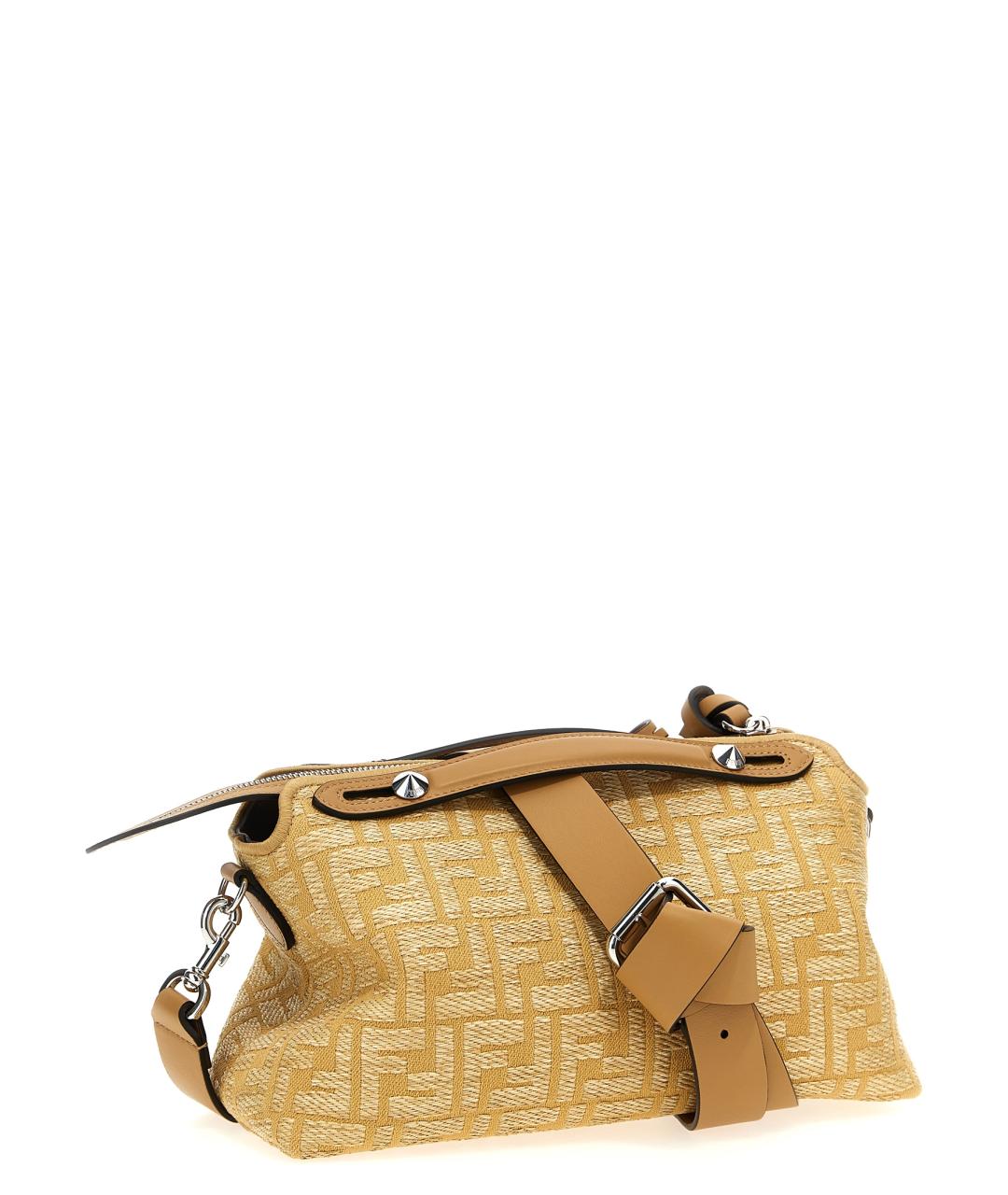 FENDI Бежевая хлопковая сумка через плечо, фото 2