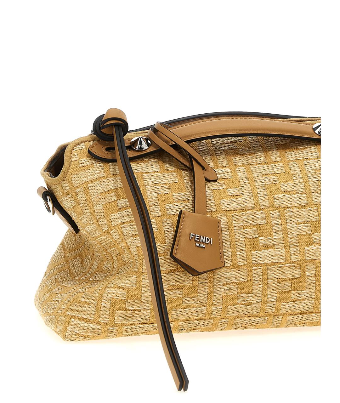 FENDI Бежевая хлопковая сумка через плечо, фото 3