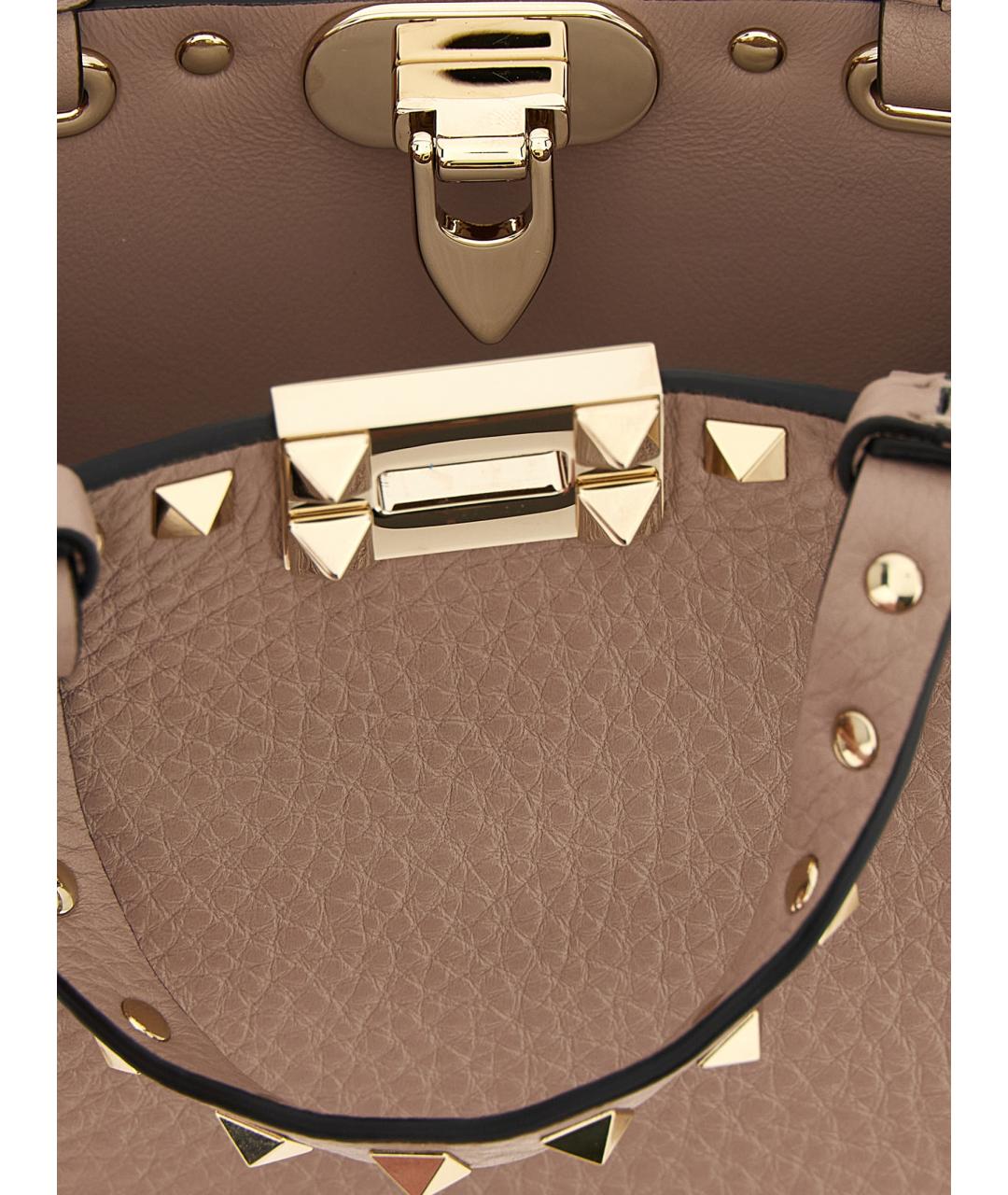 VALENTINO Розовая кожаная сумка тоут, фото 4