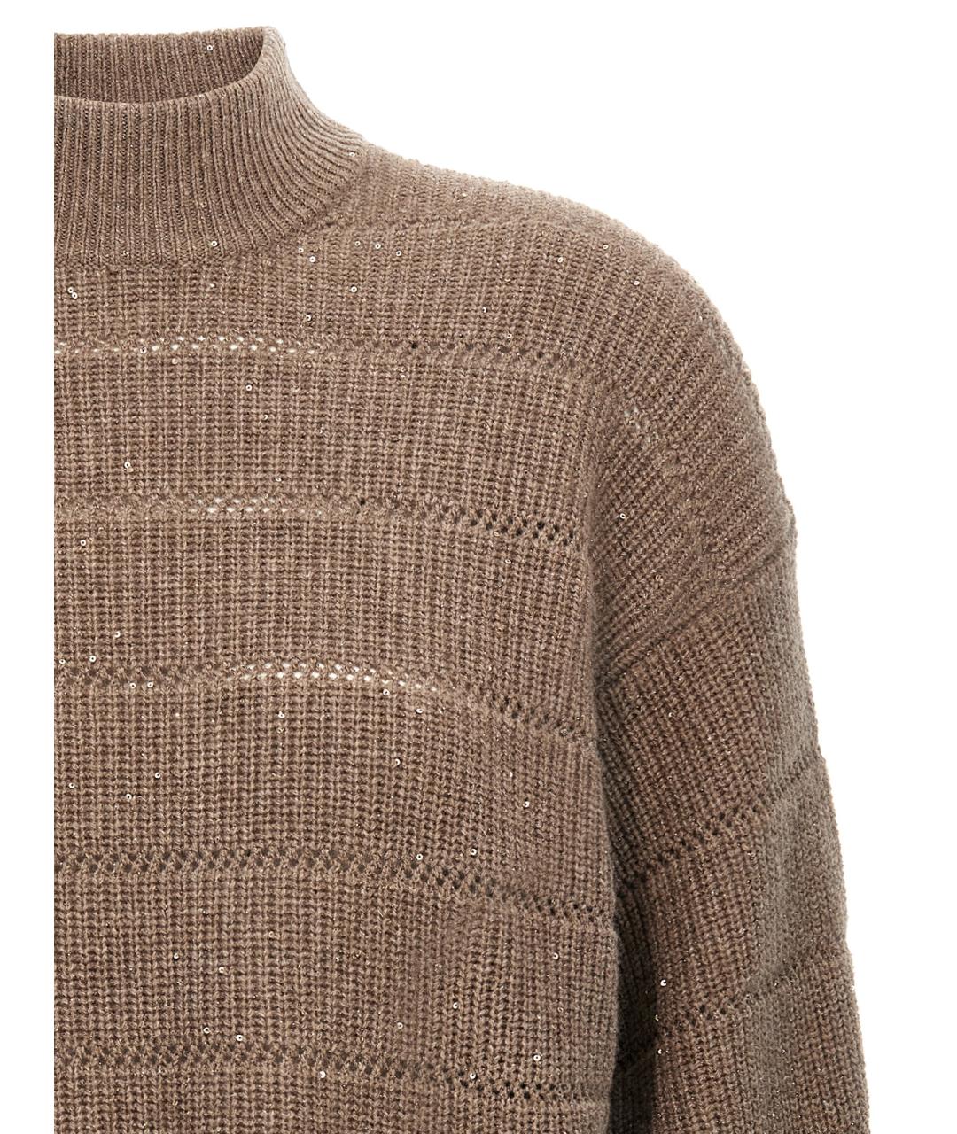 BRUNELLO CUCINELLI Коричневый шерстяной джемпер / свитер, фото 3