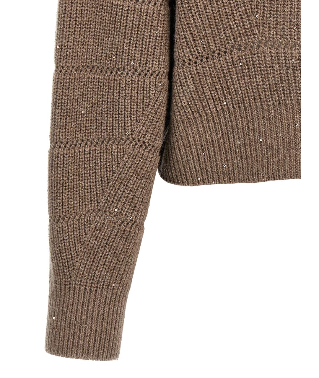 BRUNELLO CUCINELLI Коричневый шерстяной джемпер / свитер, фото 4