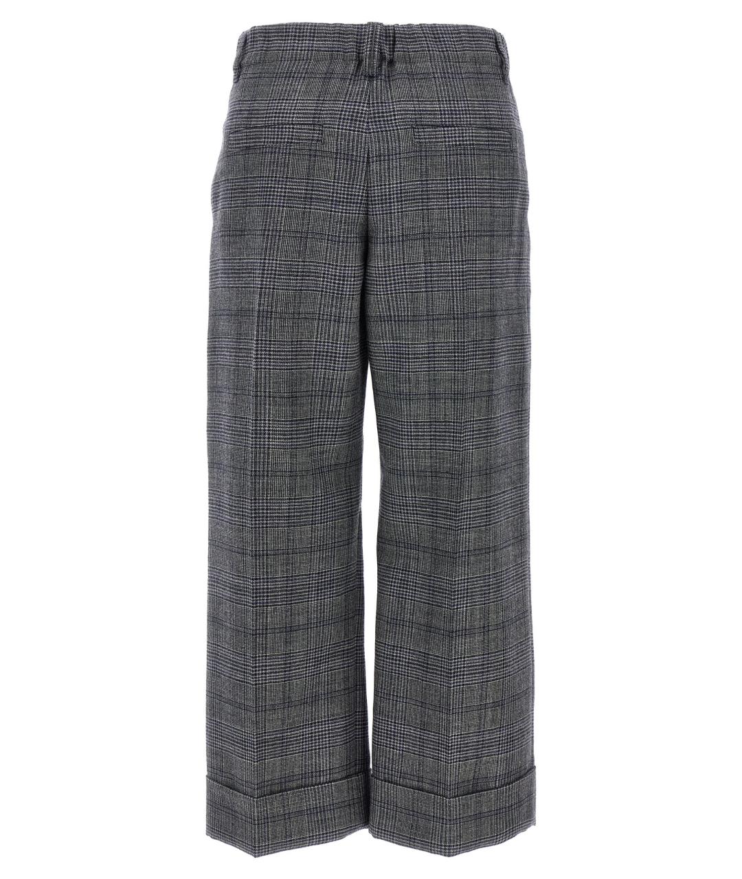 BRUNELLO CUCINELLI Серые шерстяные прямые брюки, фото 2