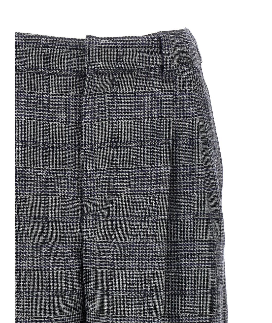 BRUNELLO CUCINELLI Серые шерстяные прямые брюки, фото 3