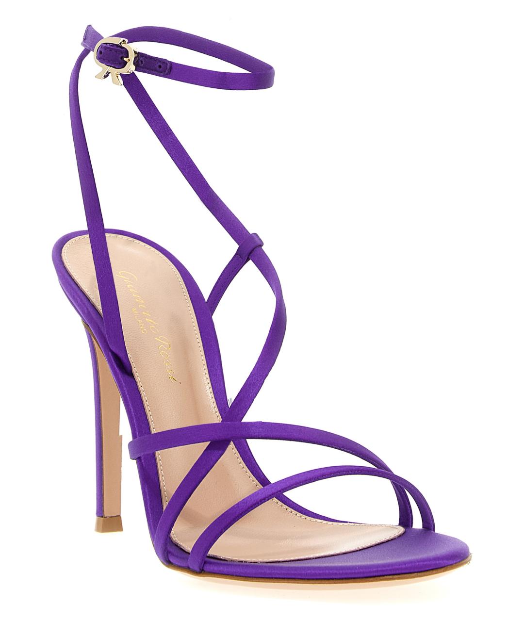 GIANVITO ROSSI Фиолетовые текстильные босоножки, фото 2