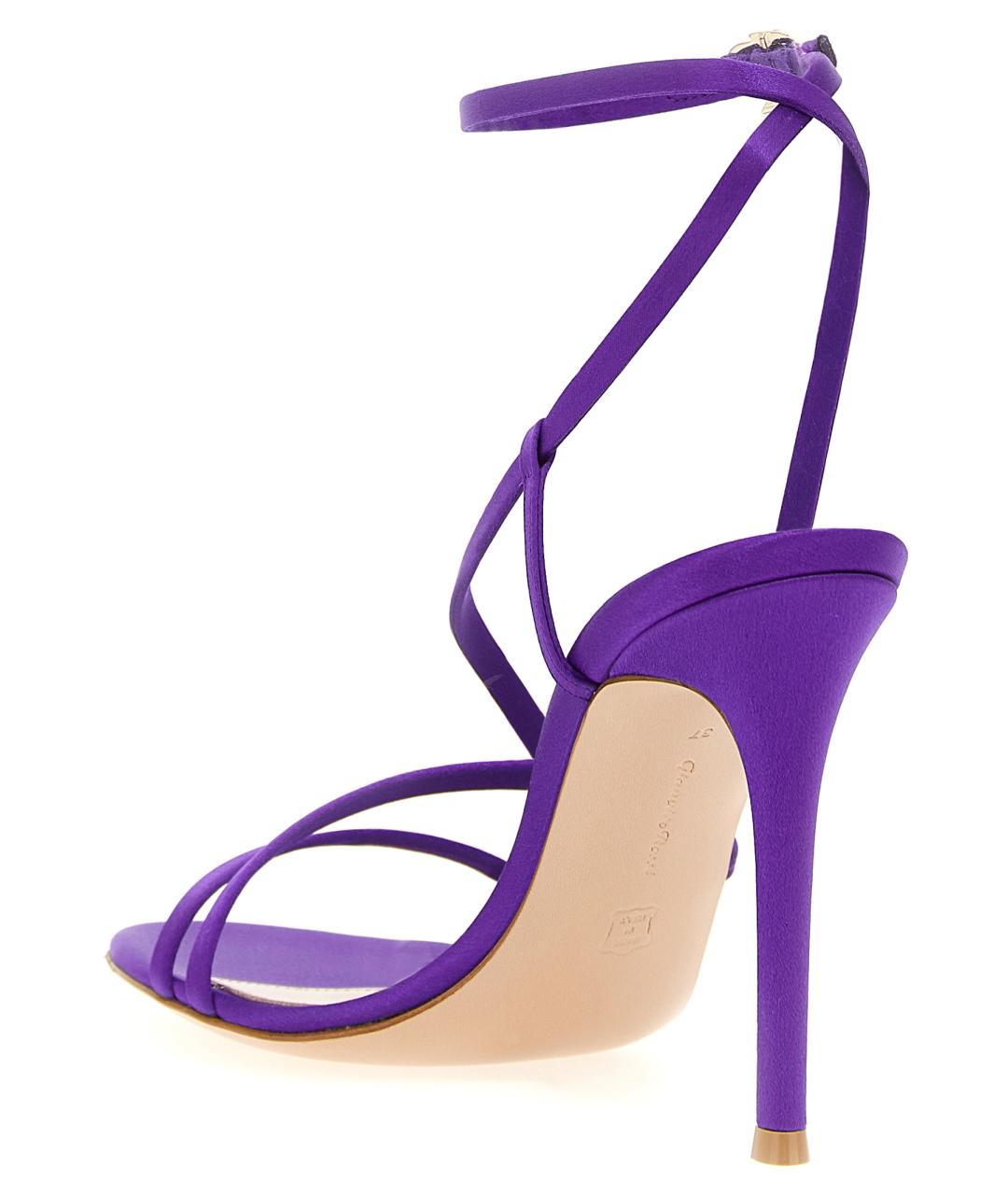 GIANVITO ROSSI Фиолетовые текстильные босоножки, фото 3