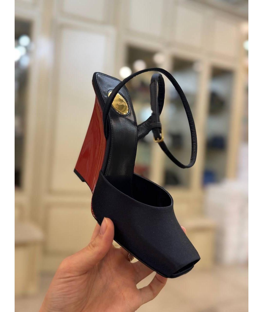 SAINT LAURENT Черные босоножки, фото 6