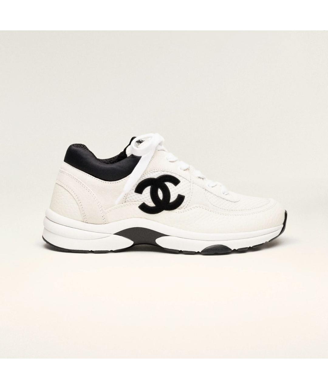 CHANEL Белые кожаные кеды, фото 4