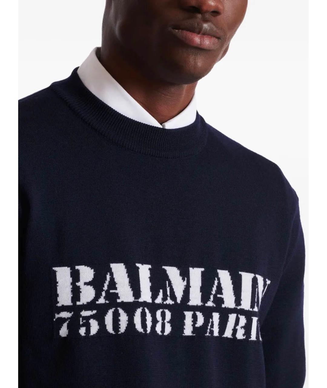 BALMAIN Темно-синий джемпер / свитер, фото 7