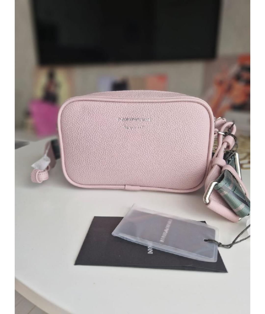 EMPORIO ARMANI Розовая сумка через плечо из искусственной кожи, фото 5