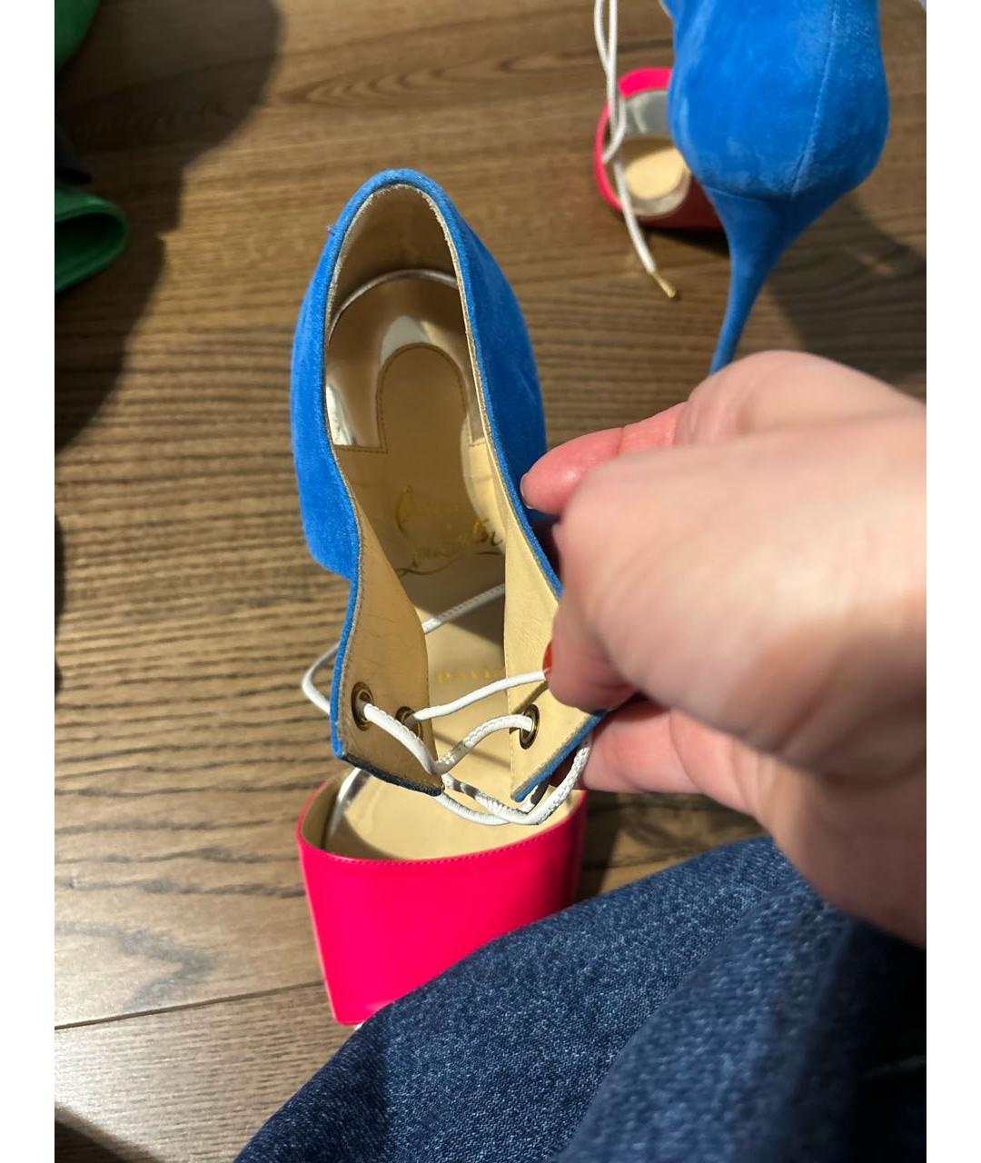 CHRISTIAN LOUBOUTIN Мульти кожаные босоножки, фото 4