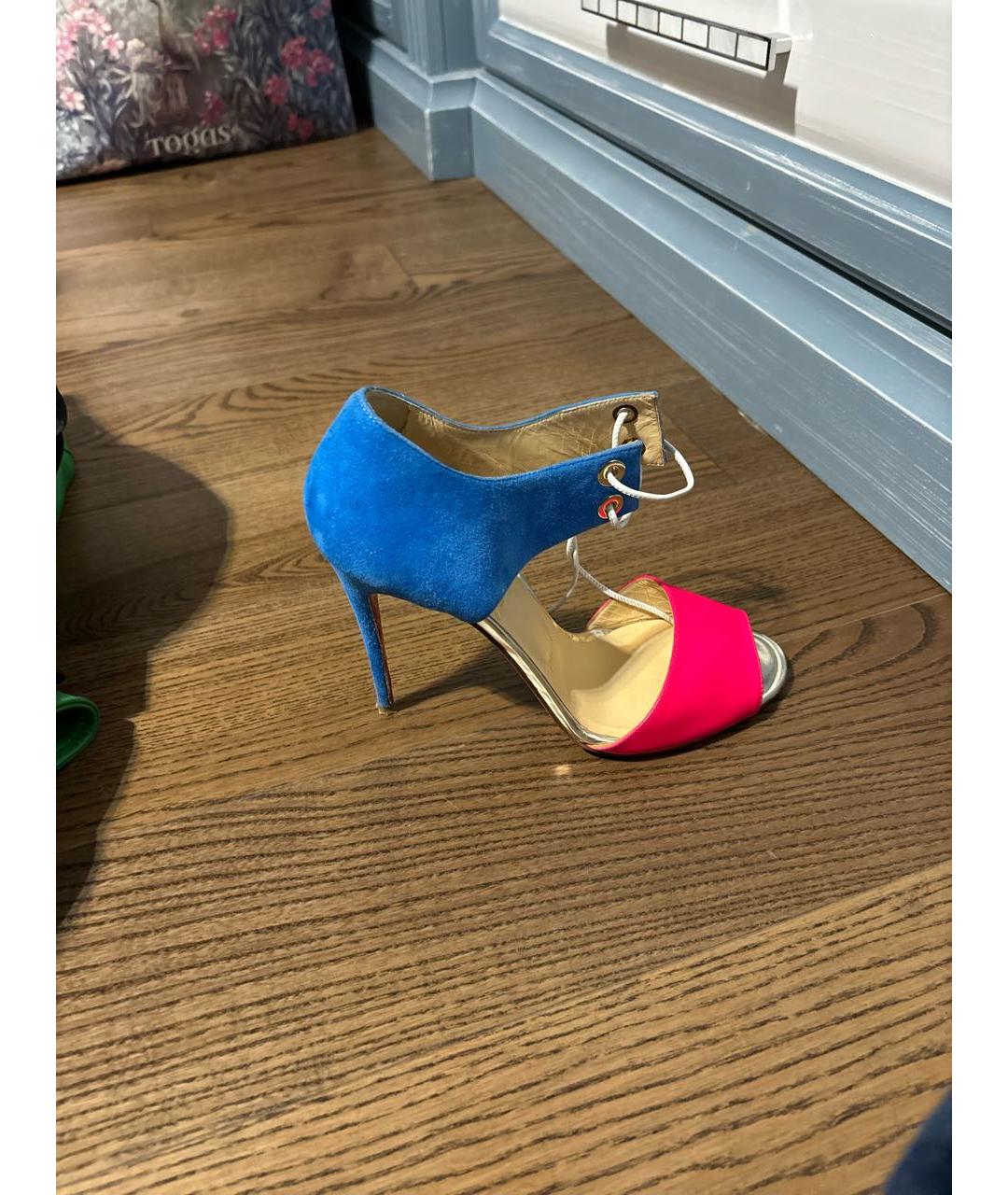 CHRISTIAN LOUBOUTIN Мульти кожаные босоножки, фото 5