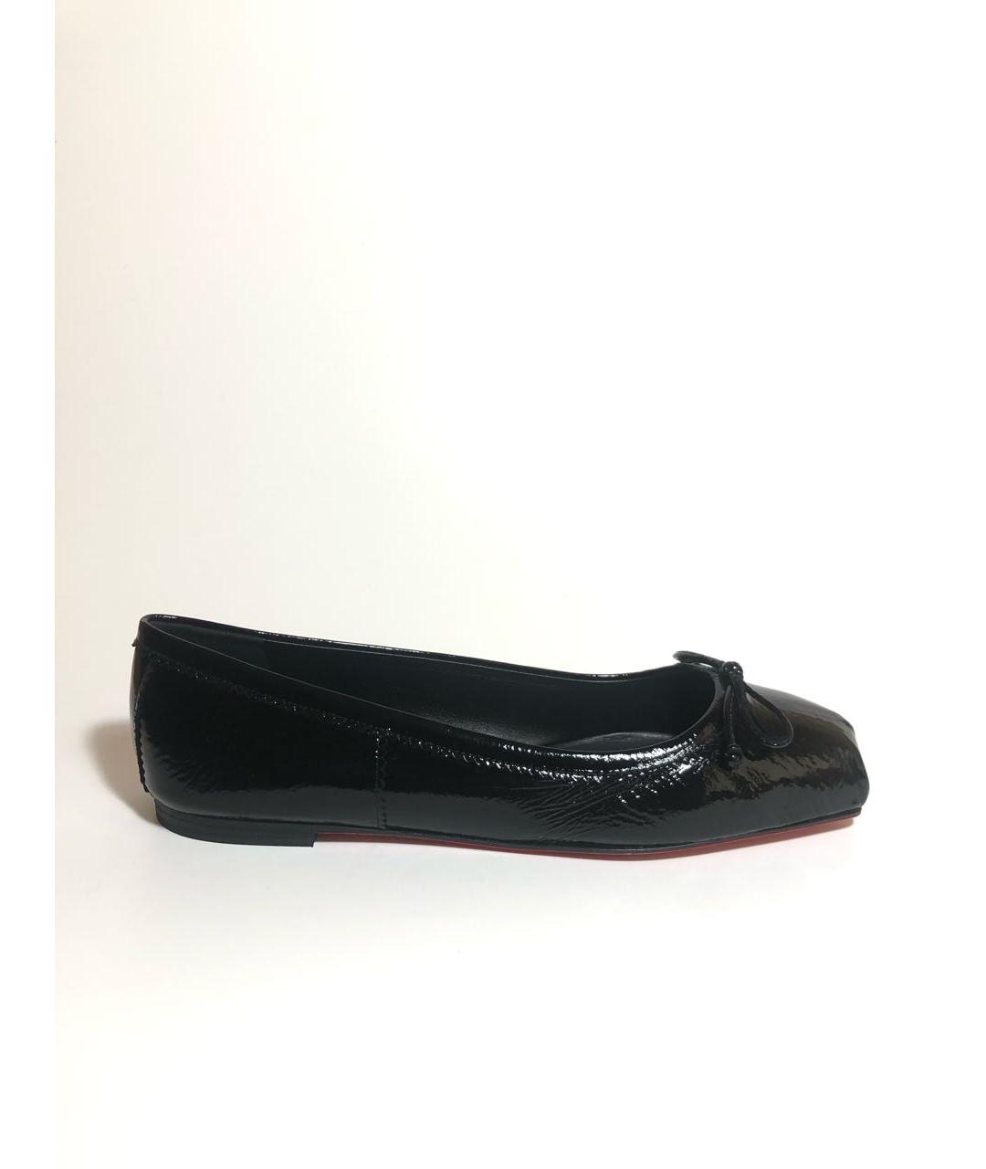 CHRISTIAN LOUBOUTIN Черные балетки из лакированной кожи, фото 7