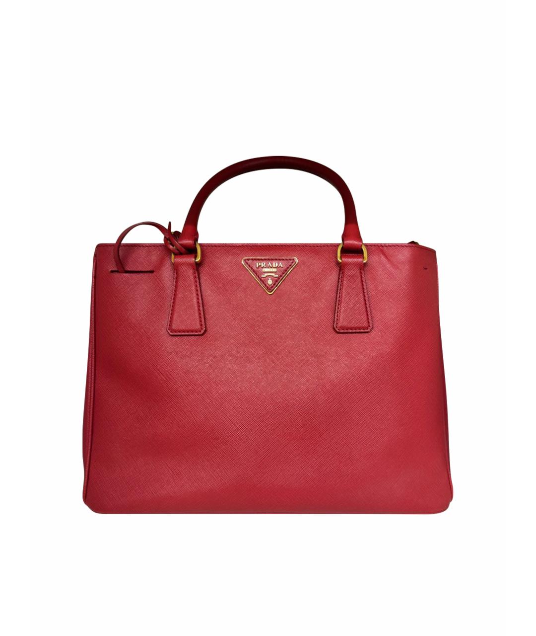 PRADA Красная кожаная сумка с короткими ручками, фото 1