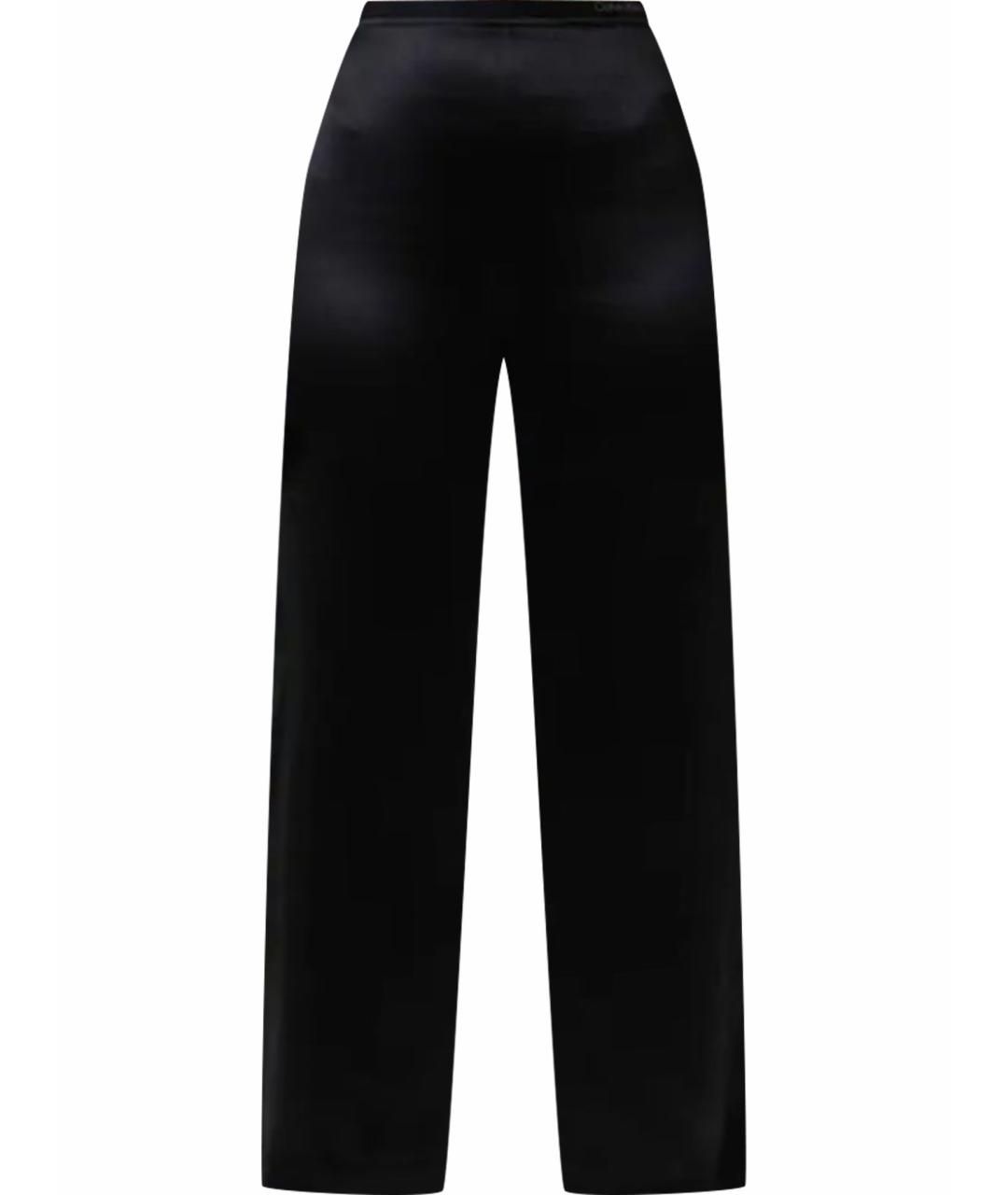 CALVIN KLEIN Черные атласные прямые брюки, фото 1