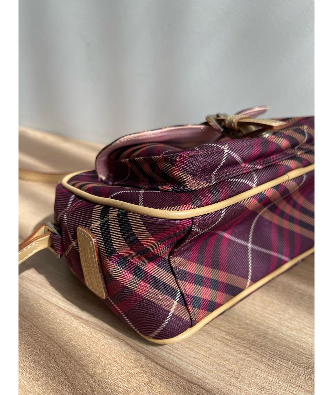 BURBERRY Фиолетовая тканевая сумка через плечо, фото 8