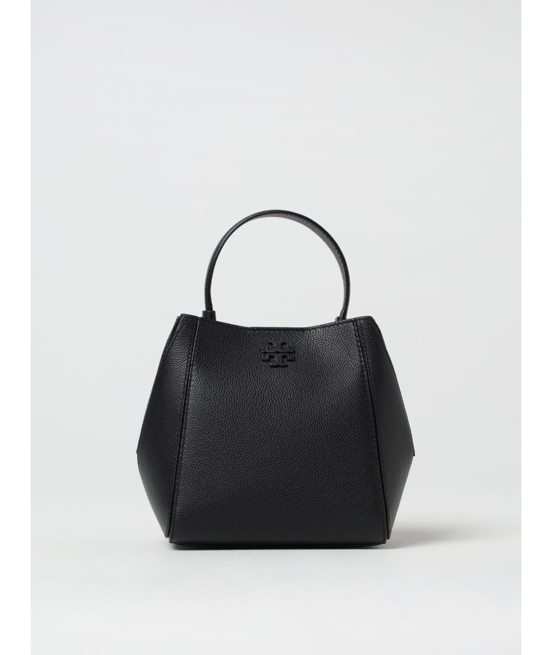 TORY BURCH Черная кожаная сумка с короткими ручками, фото 4