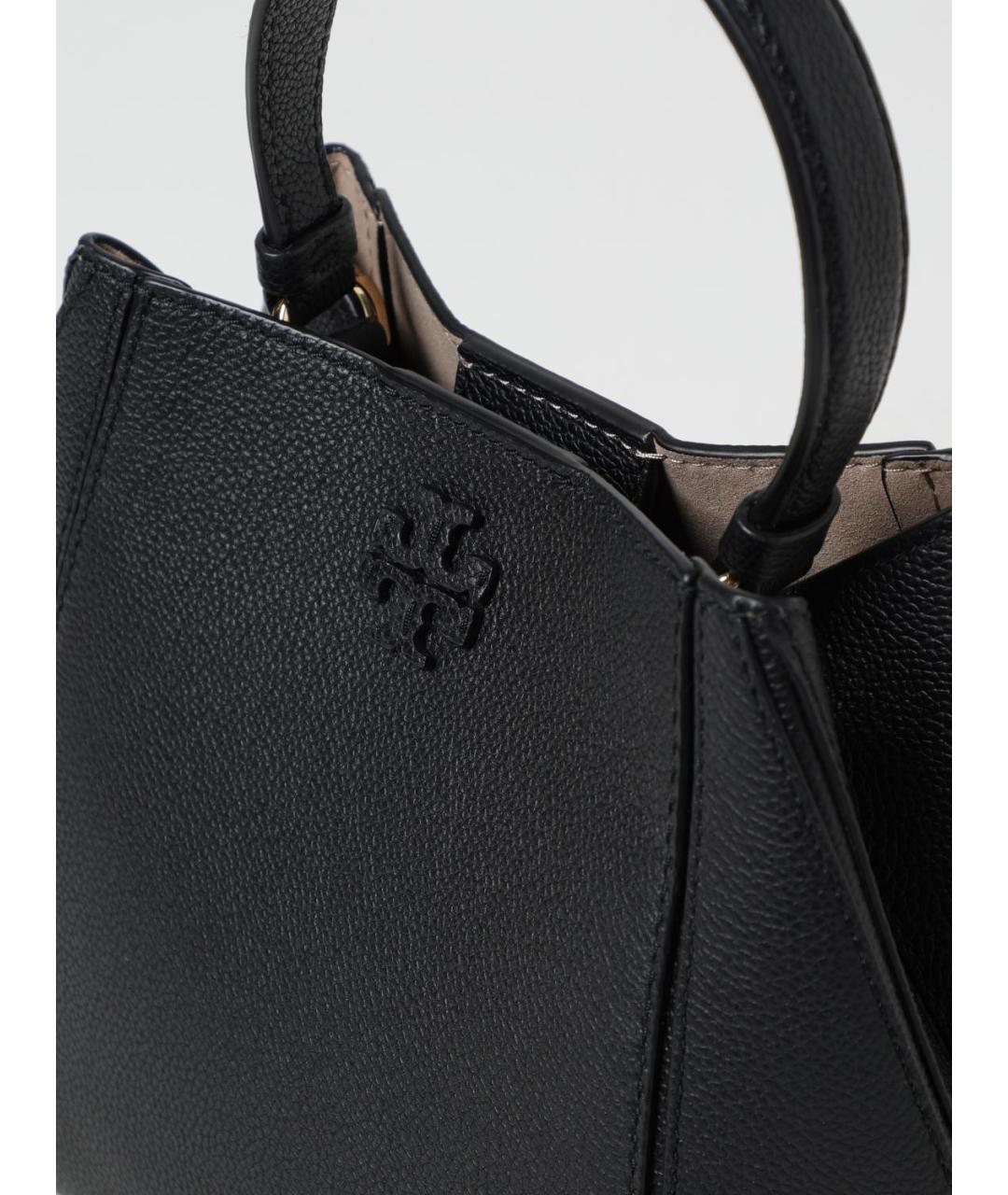 TORY BURCH Черная кожаная сумка с короткими ручками, фото 3