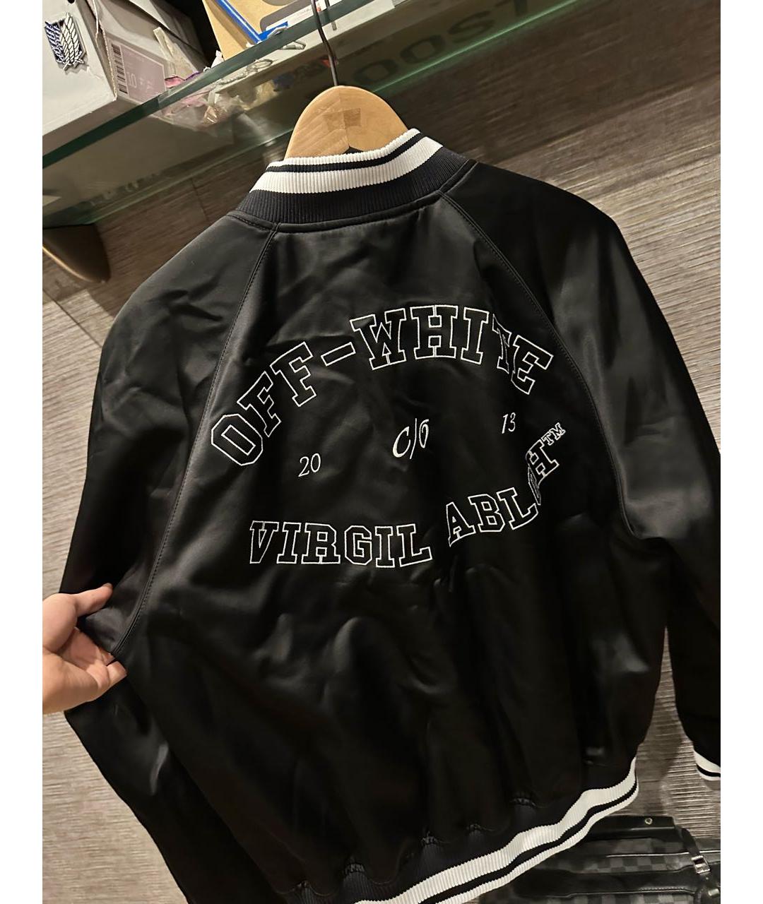 OFF-WHITE Черная атласная куртка, фото 3